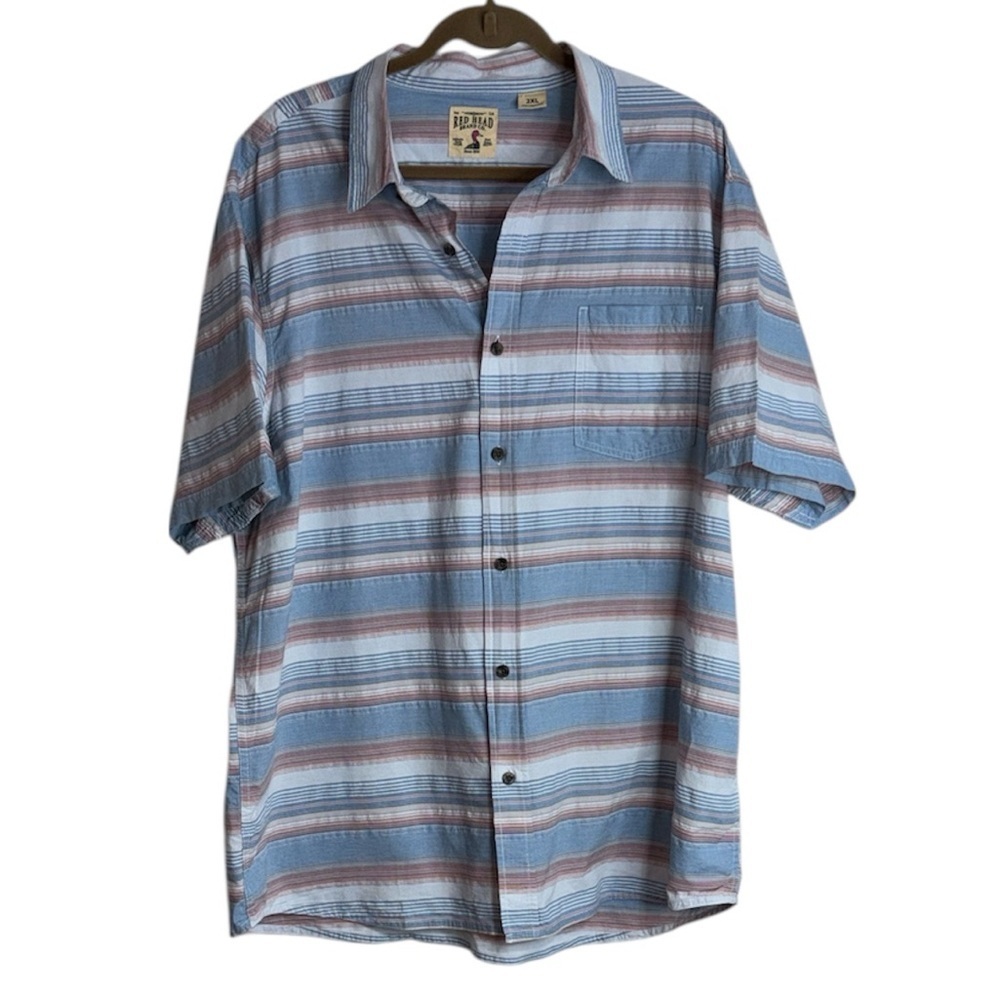 Red Head Brass Pro Men’s Striped Shirt 2XL Cotton Summer Vacation